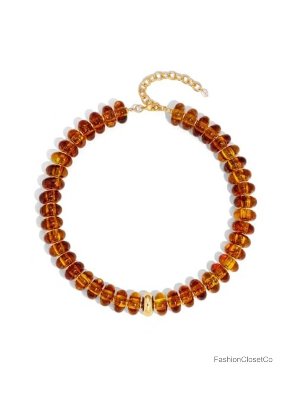 Resin Disc Bead Chunky Statement Necklace Adjustable Lobster Clasp Boho